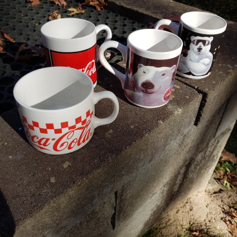 4 Coca Cola Coffee Mugs